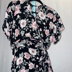 Floral Two Piece - Crop Top & Wrap Skirt - Spring Two Piece
